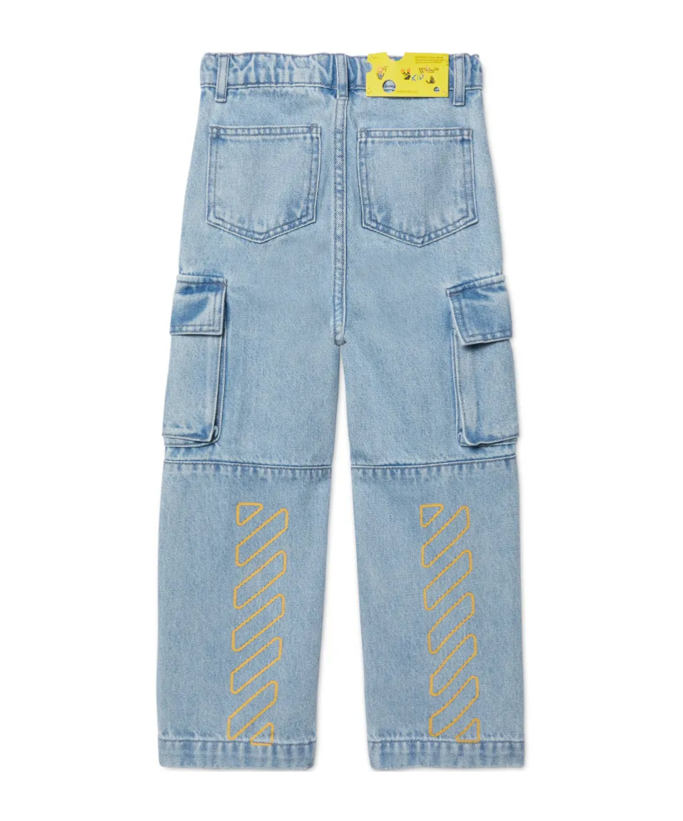Off-white Bookish Diag Jeans In Blue