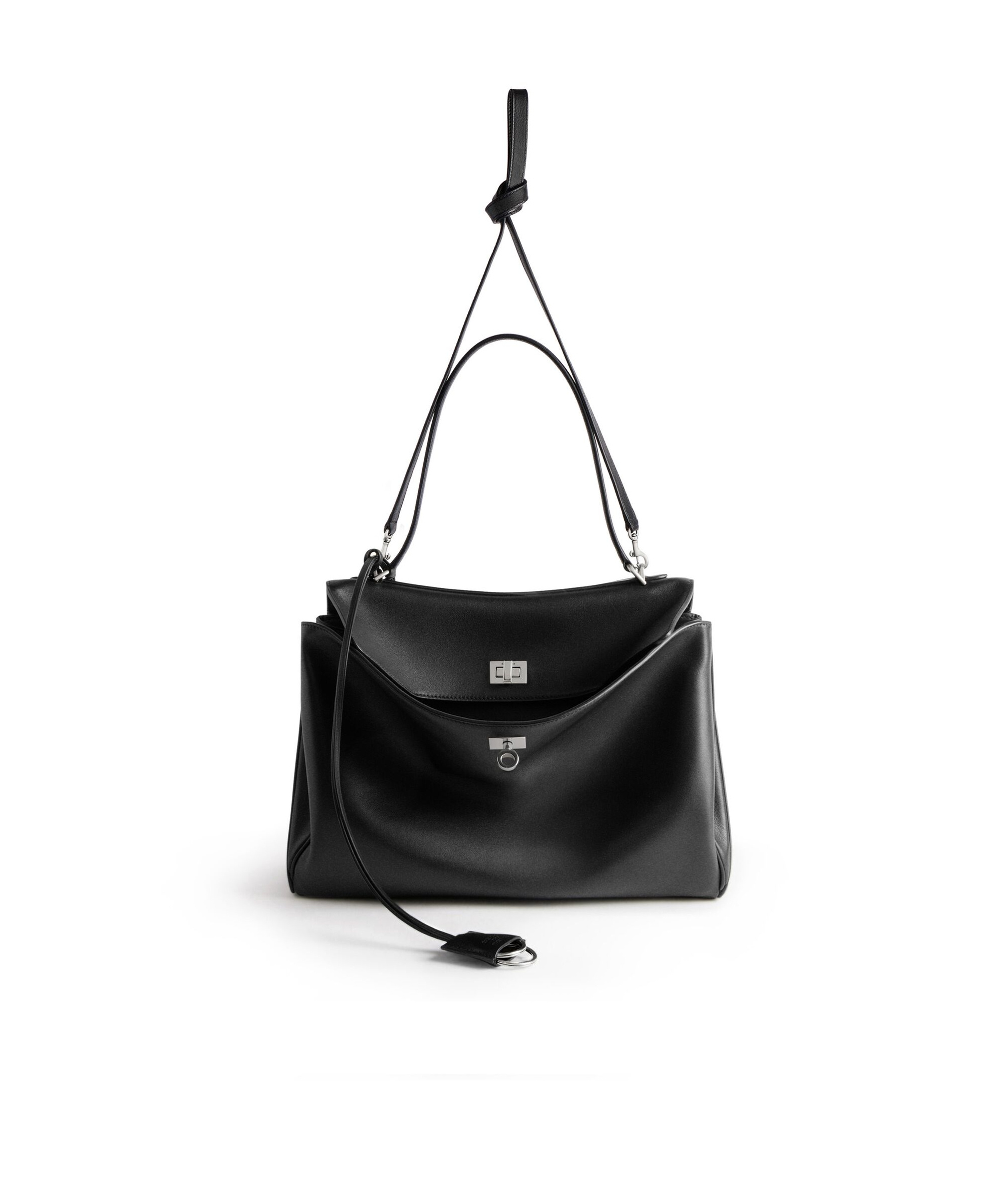 Balenciaga Smooth Black Calfskin Small Rodeo Bag Women In Black