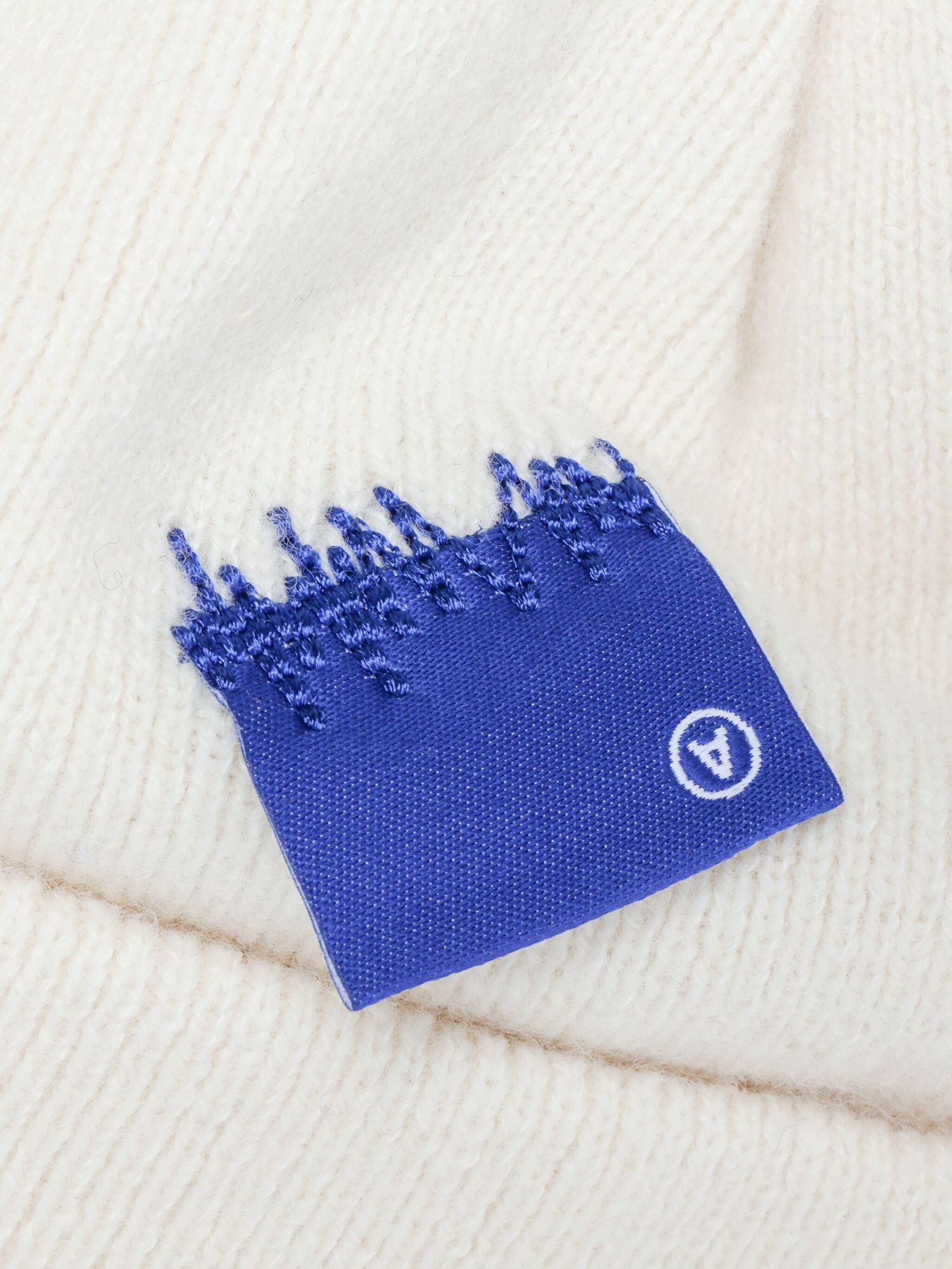 Shop Ader Error Logo Decal Knitted Wool Hat In White