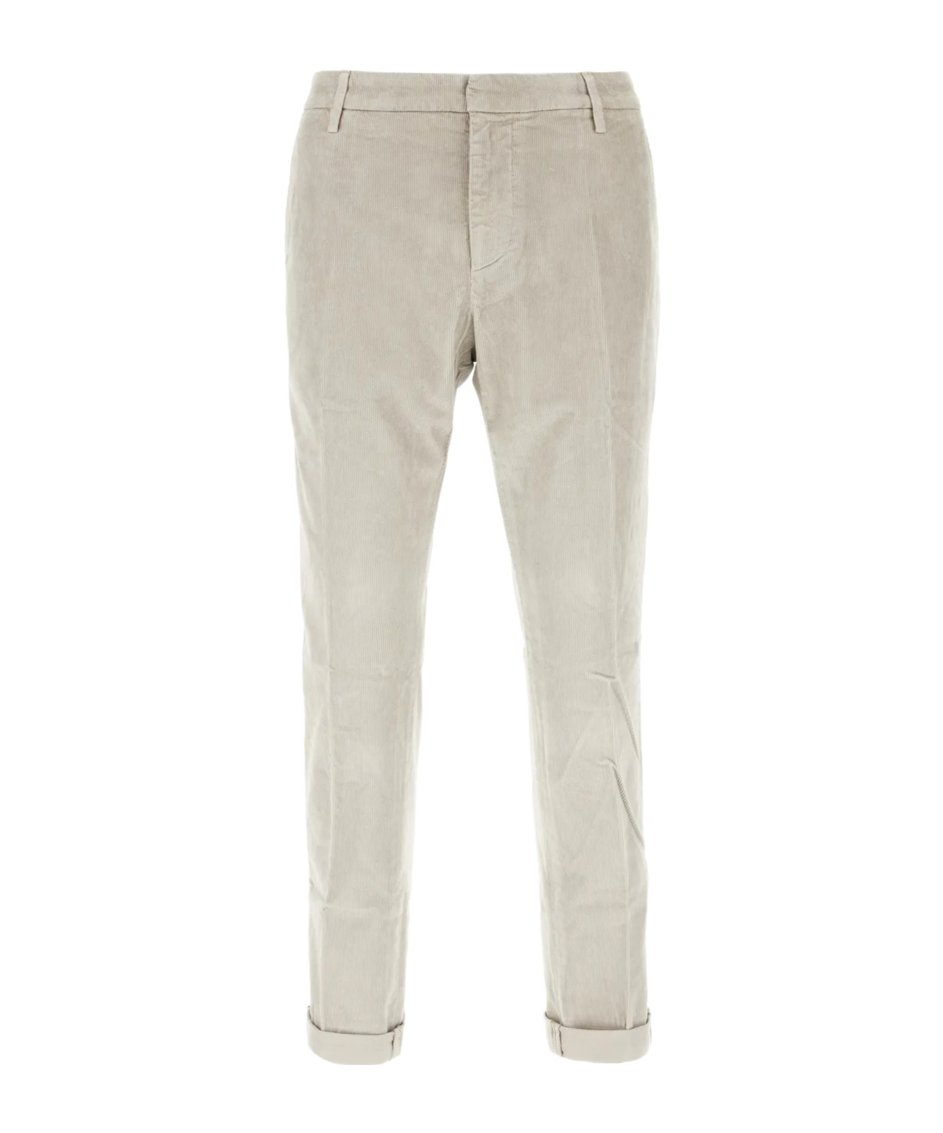 Dondup Trousers With Back Pockets And Rolled Cuffs In Neutral
