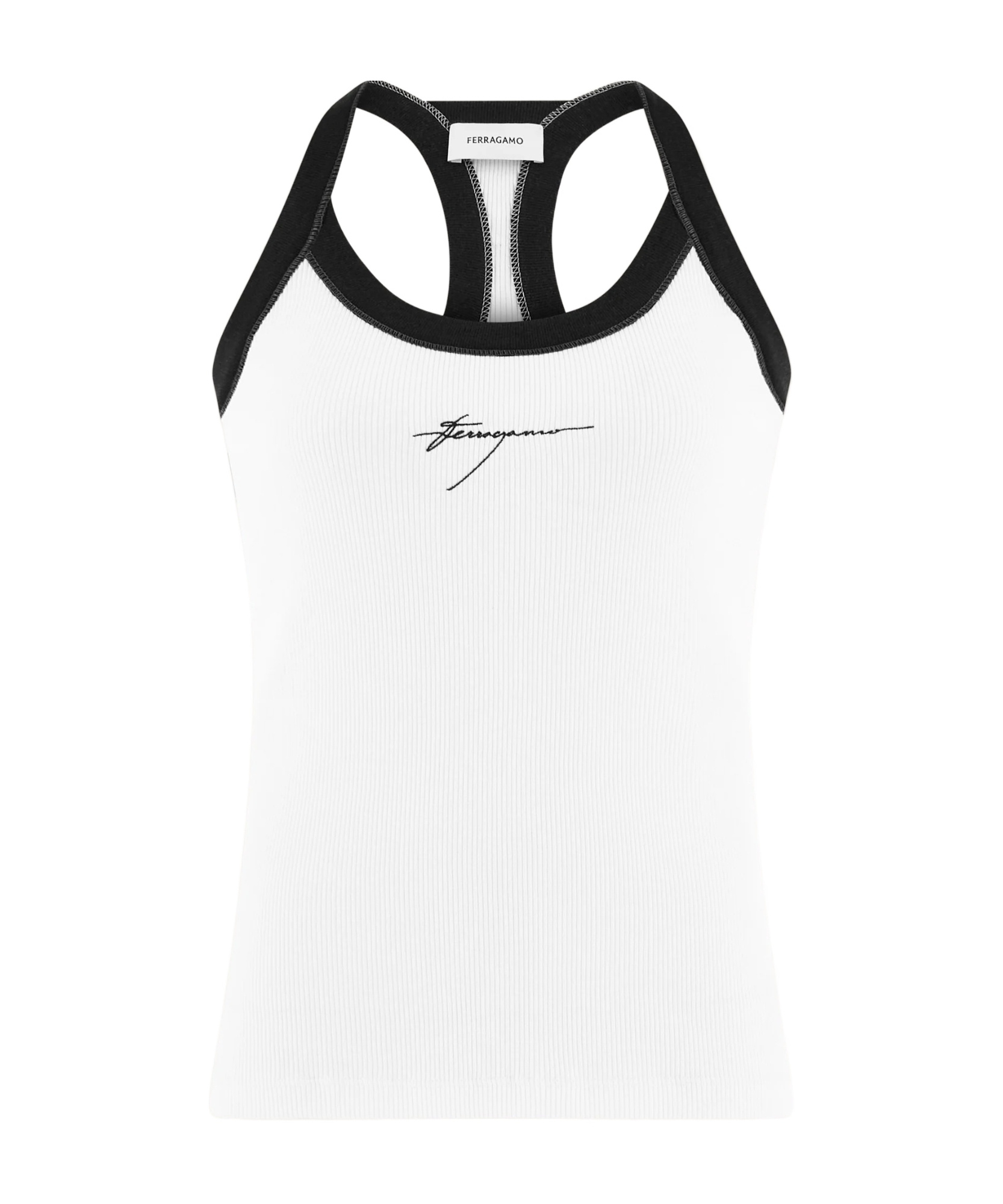 Ferragamo Damen Tanktop Aus Baumwolle In White