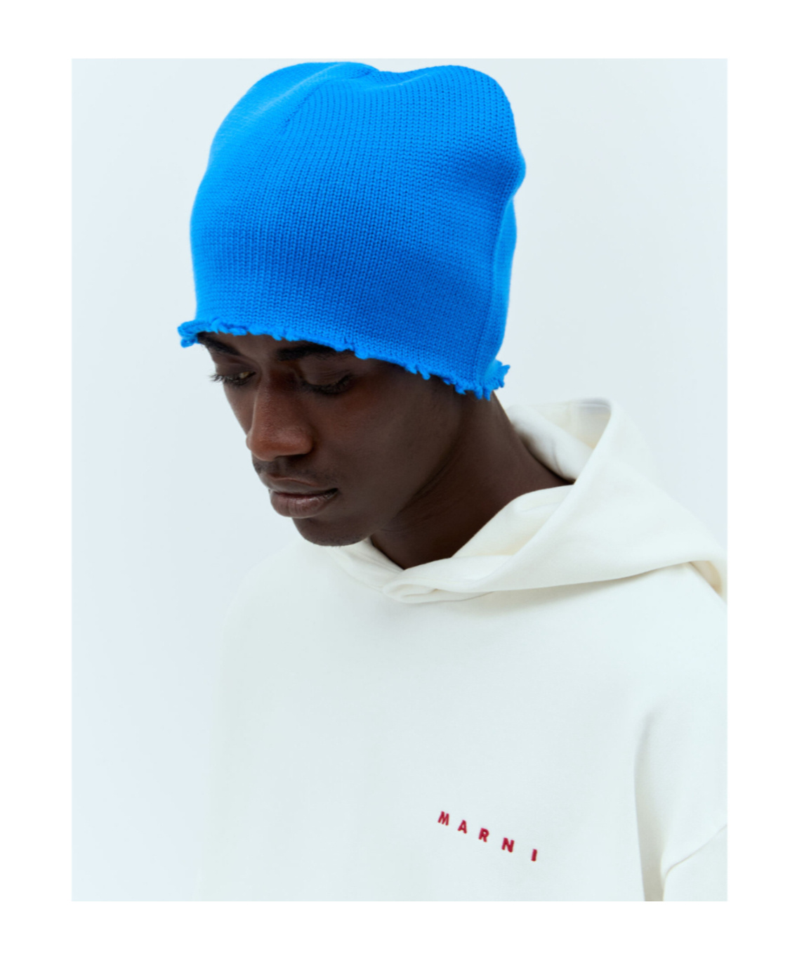 Marni Wool Beanie Hat In White