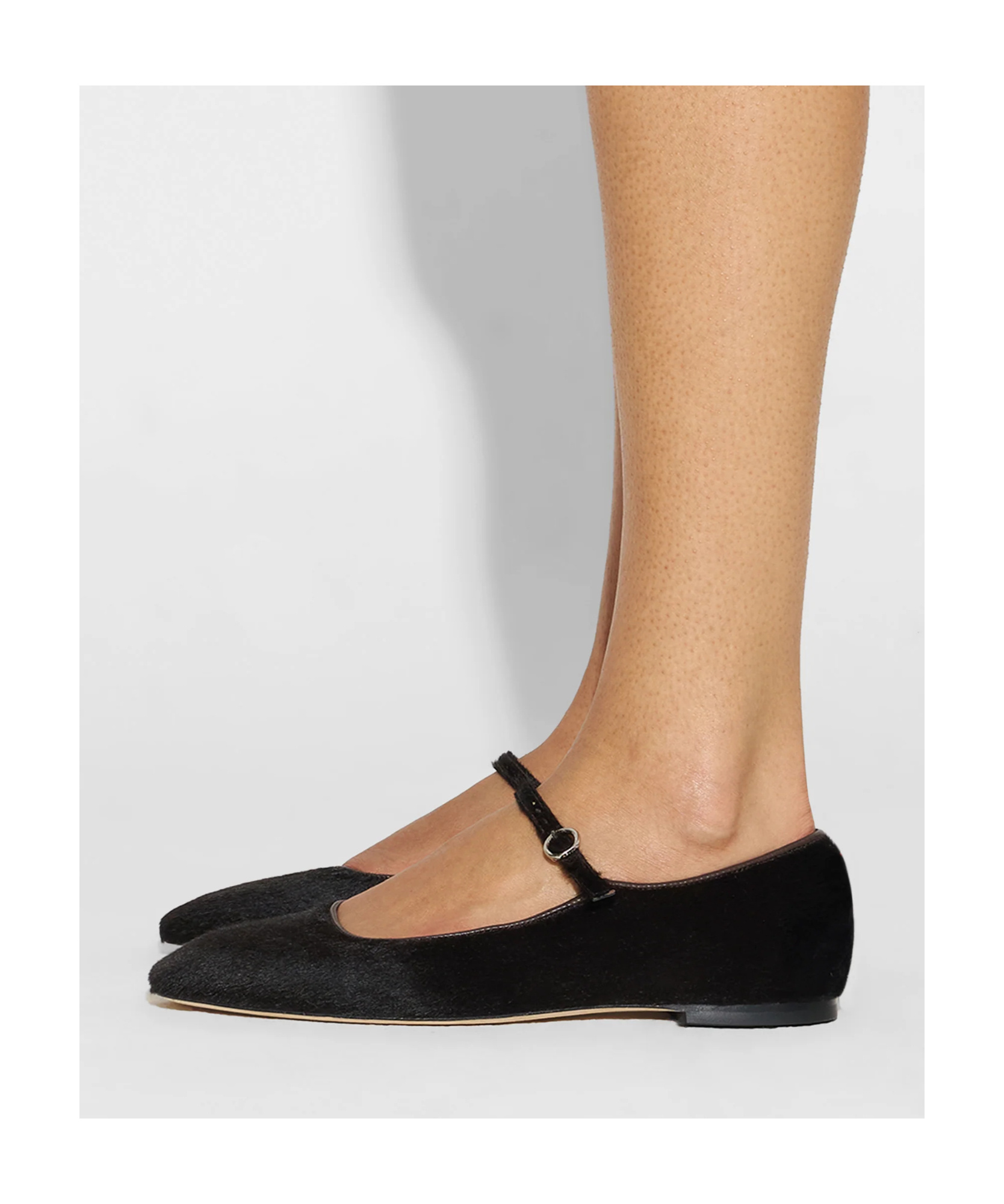 Aeyde Flat Ballerina Shoes Buckle Strap In Black