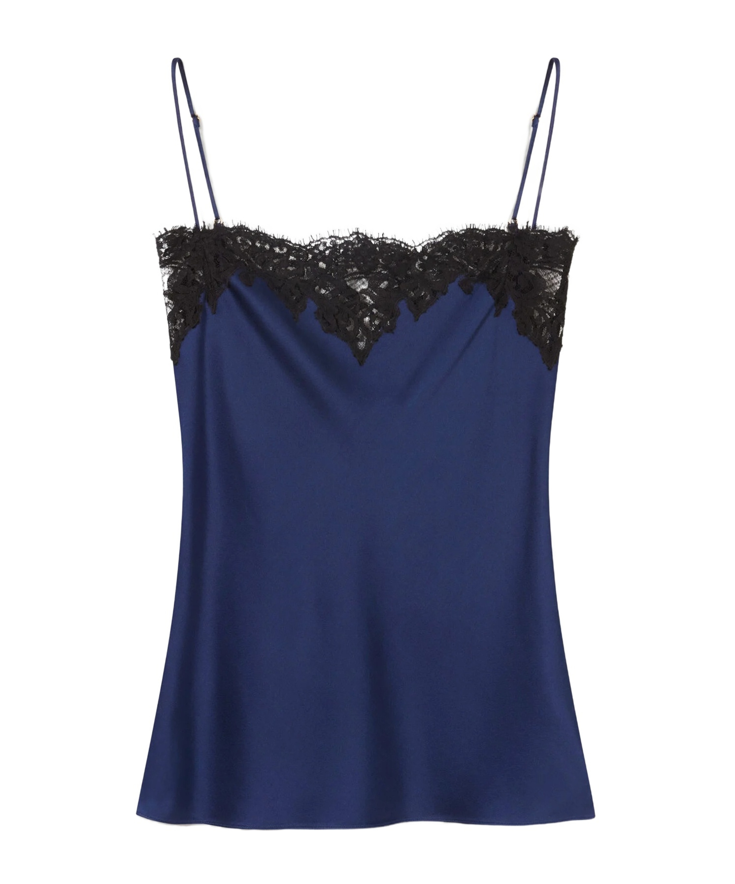 Stella Mccartney Iconic Lace Trim Satin Camisole In Blue