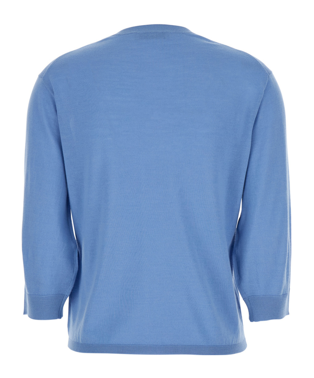 Max Mara Long-sleeved Sweater In Blue