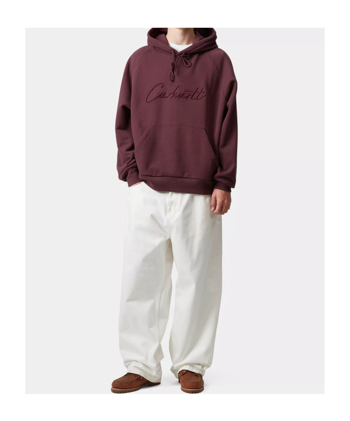 Carhartt Embroidered-logo Hooded Sweatshirt In Brown