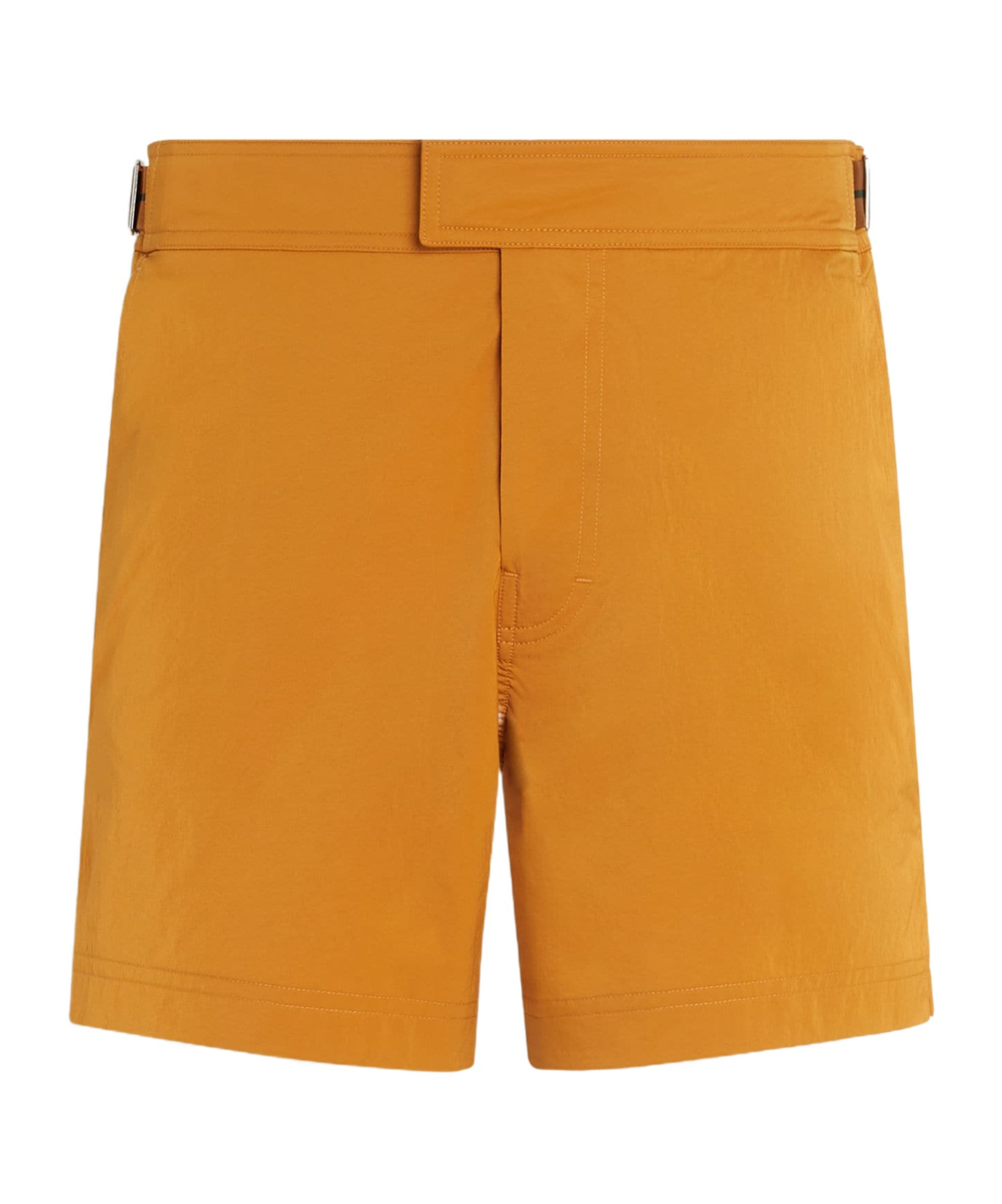 Zegna 232 Road Brand Mark Mid Length Swim Trunks In Orange