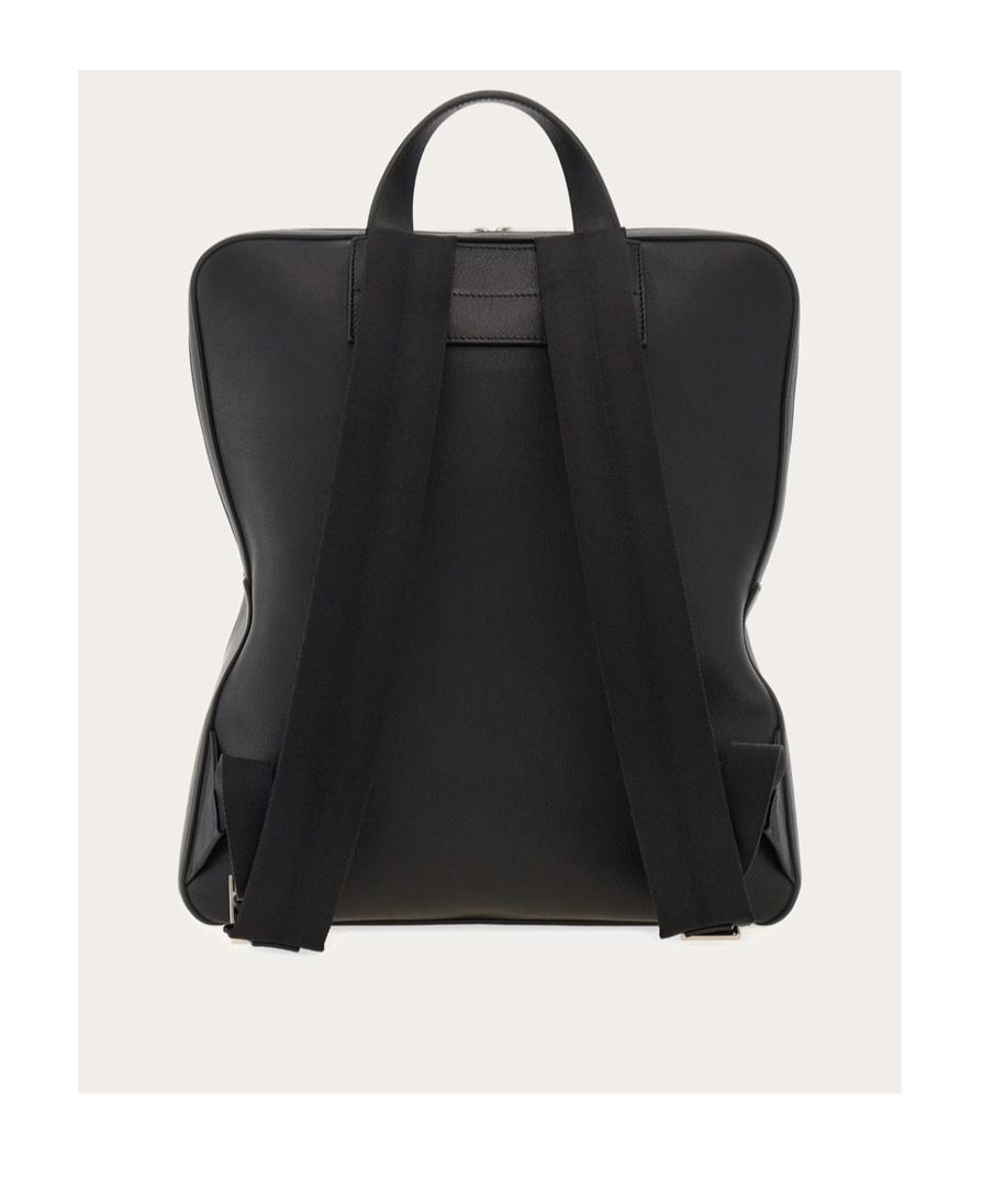 Ferragamo Grained Leather Backpack In Black