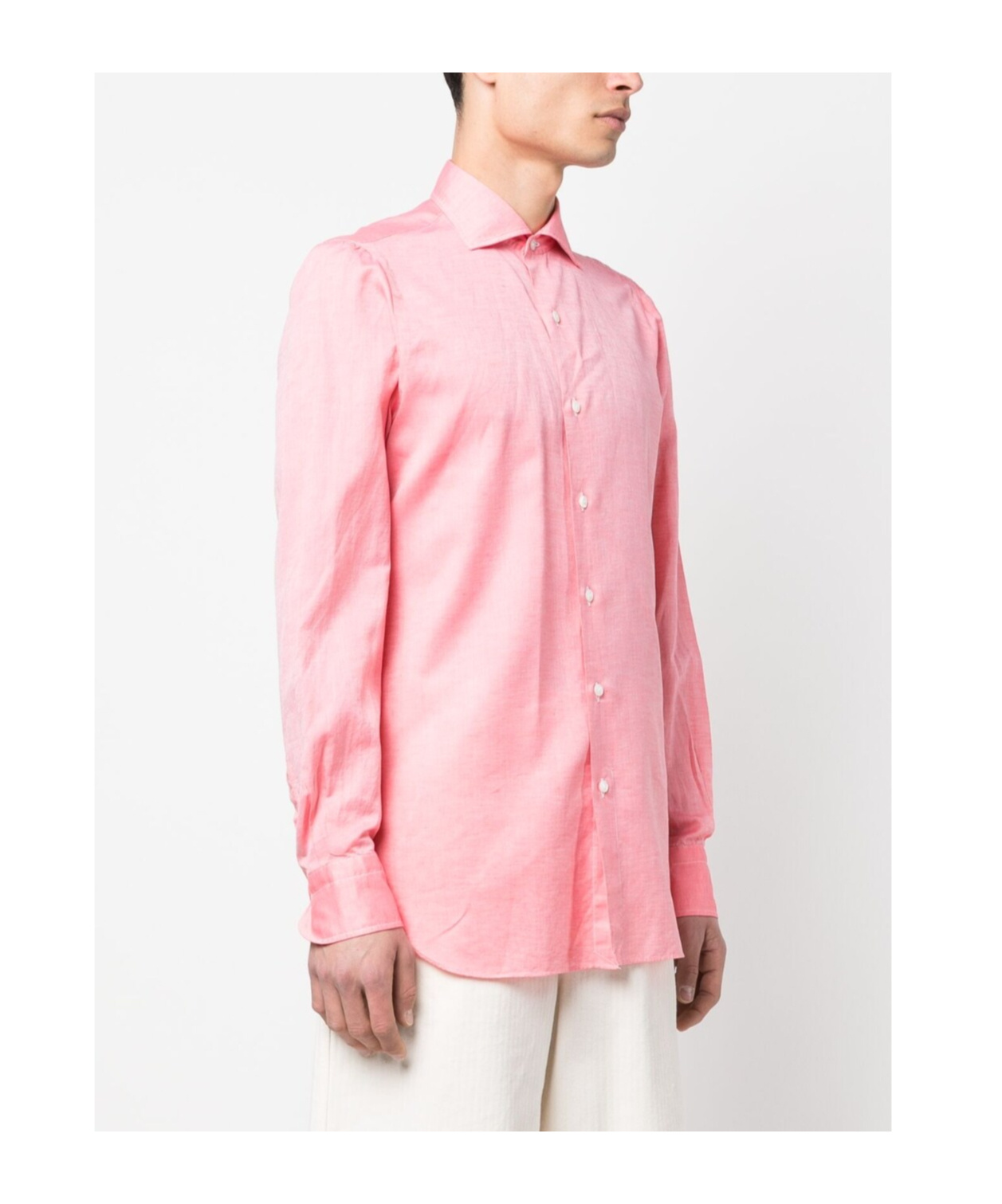 FINAMORE 1925 NAPOLI PLAIN LONG-SLEEVE SHIRT