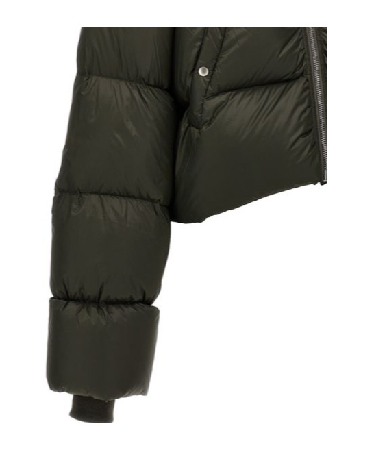 Rick Owens Green Porterville Turtle Down Jacket In Black