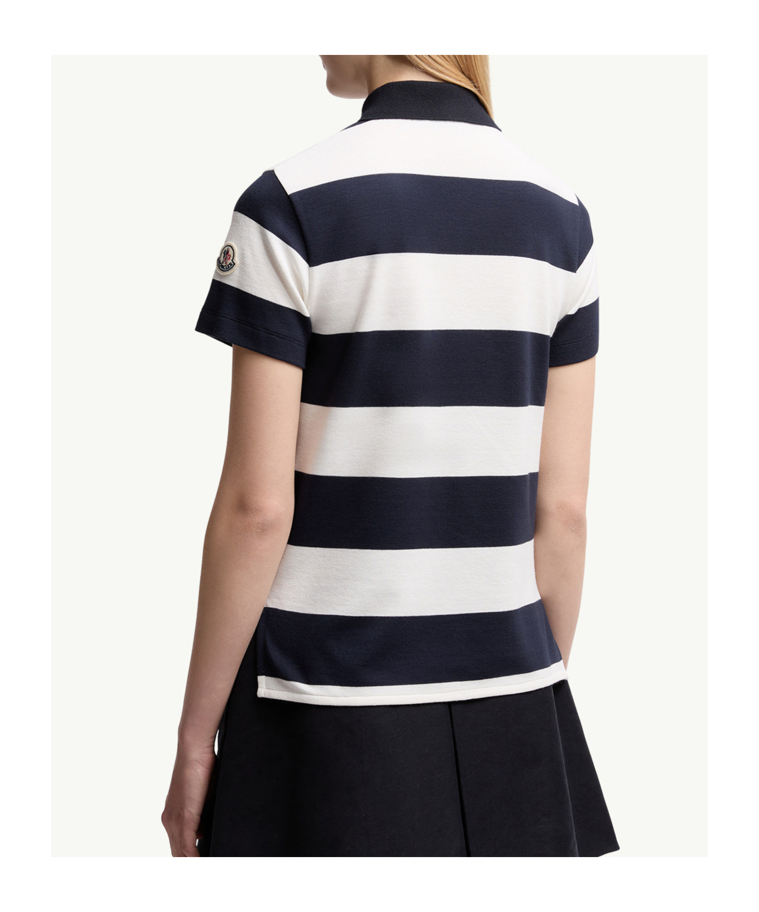 Moncler Striped Polo Shirt In Blue