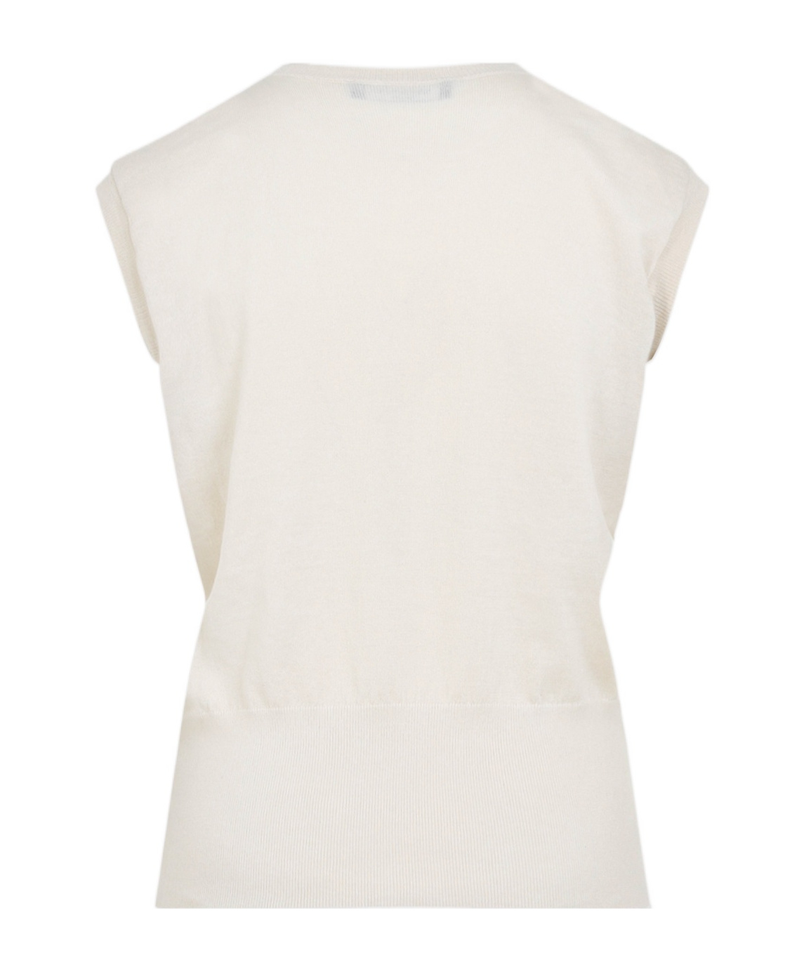 Fabiana Filippi V-neck Vanilla White Virgin Wool Vest In White