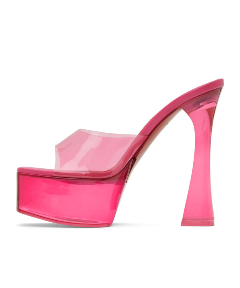AMINA MUADDI DALIDA GLASS LOGO HIGH-HEELED SANDALS