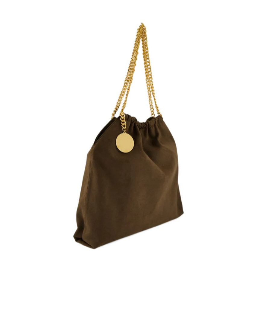 Stella Mccartney Medium Falabella Chain Drawstring Shoulder Bag In Green