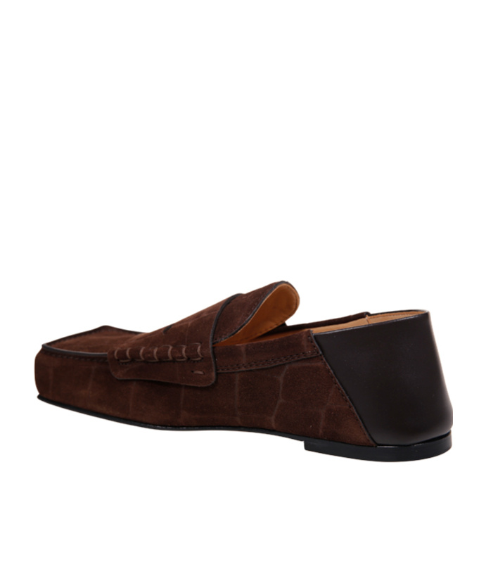 Shop Jacquemus Square Head Loafer Shoes In Black