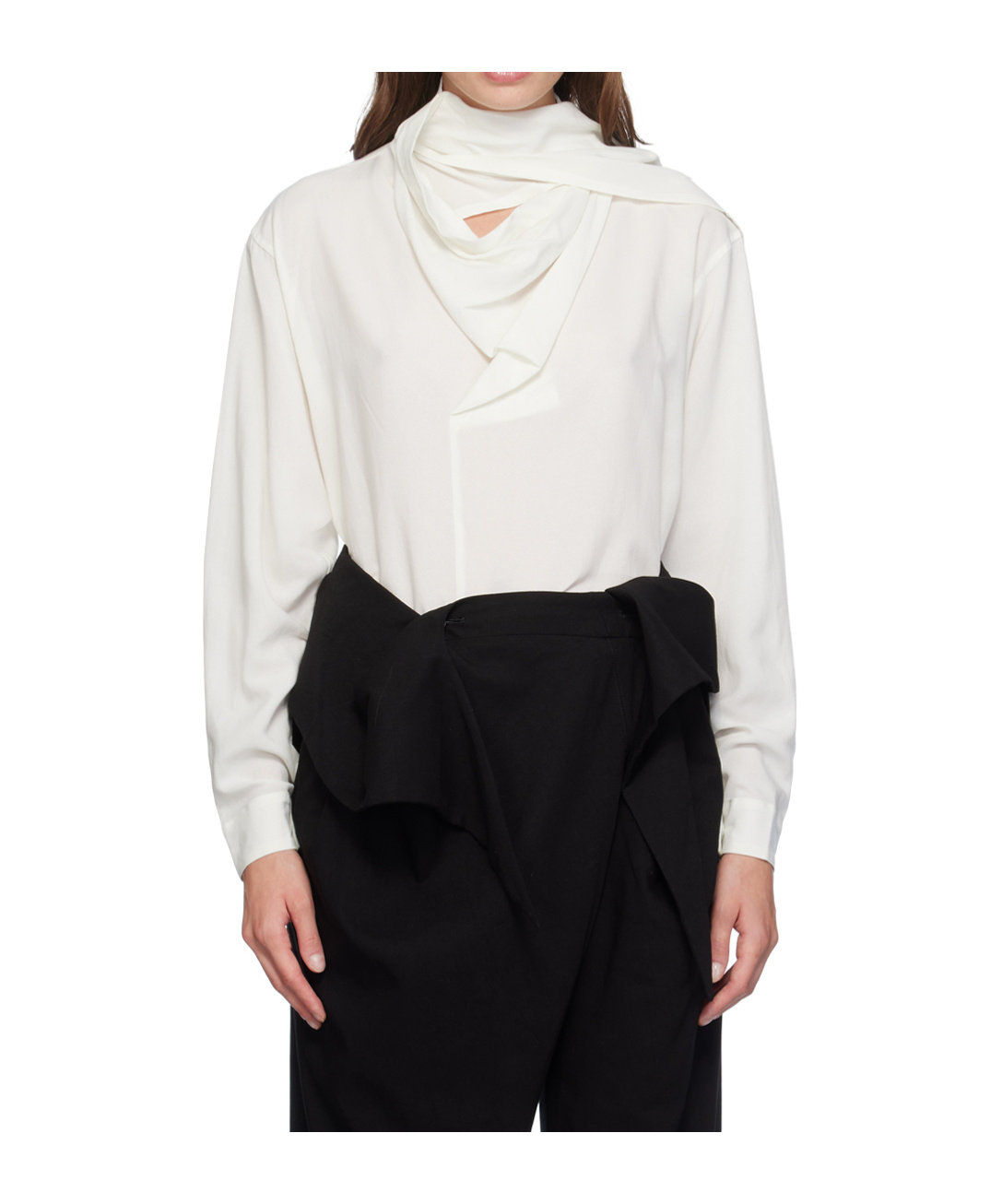 Issey Miyake Side Sewn Shirt With Slit In White