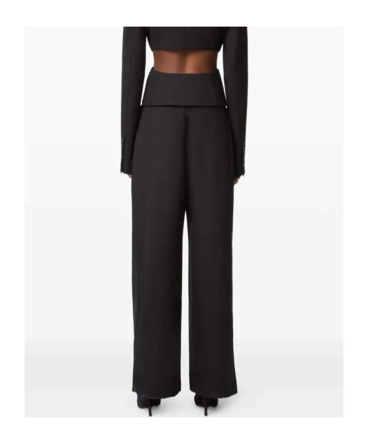 Nina Ricci Large Pants In Wool Gabardine In Black