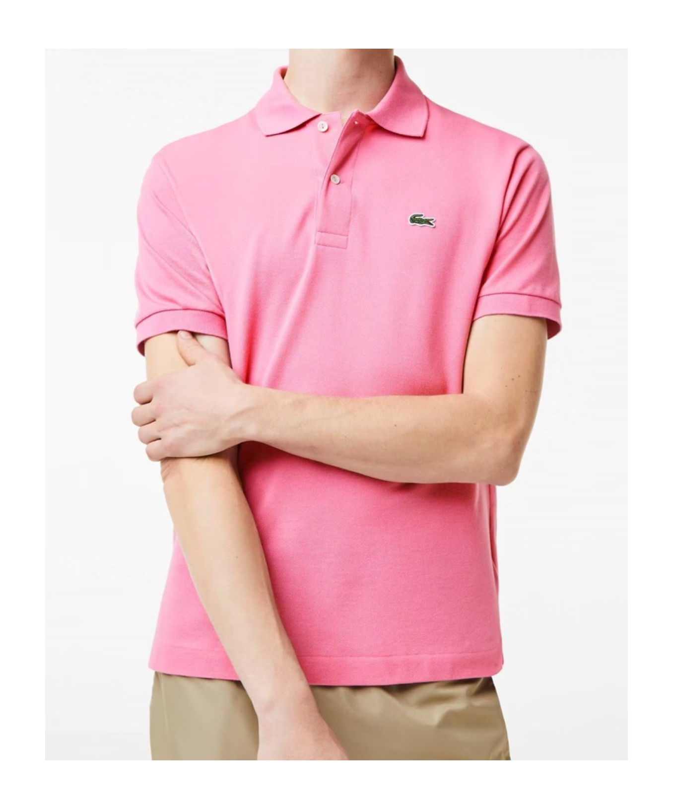 Lacoste Short-sleeved Polo Shirt In Pink
