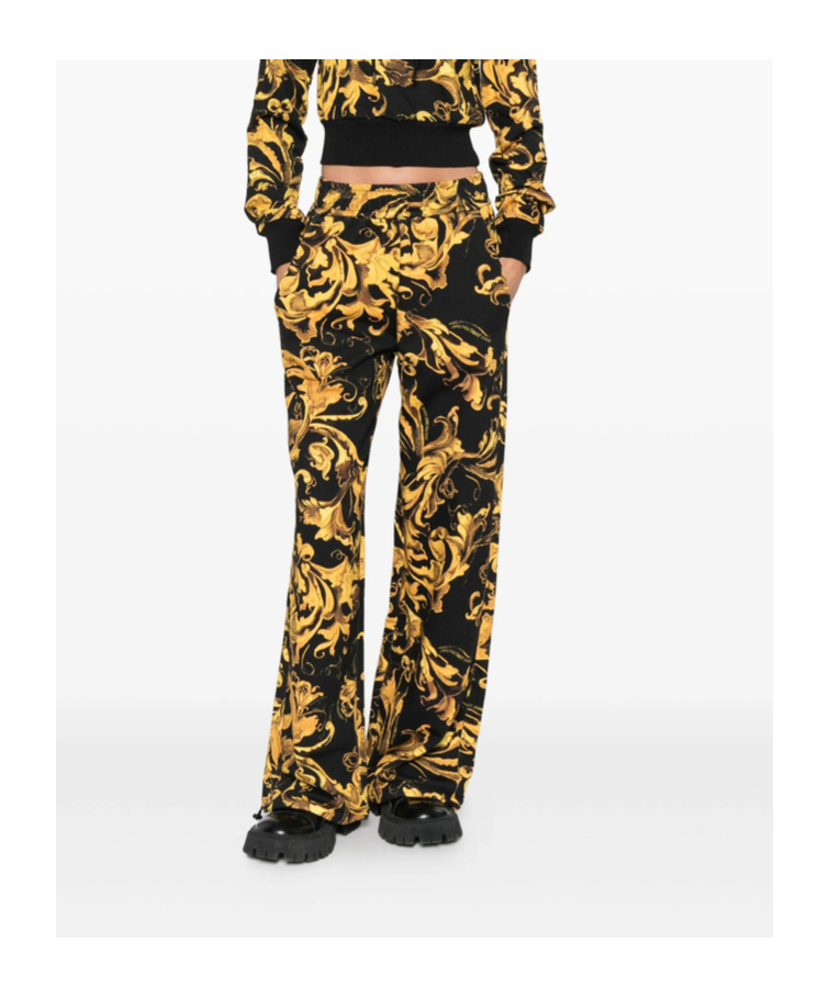 Versace Jeans Patterned Casual Pants In Yellow