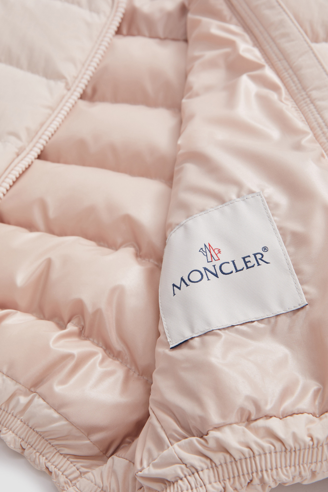 Moncler Long-sleeved Down Jacket In Nude