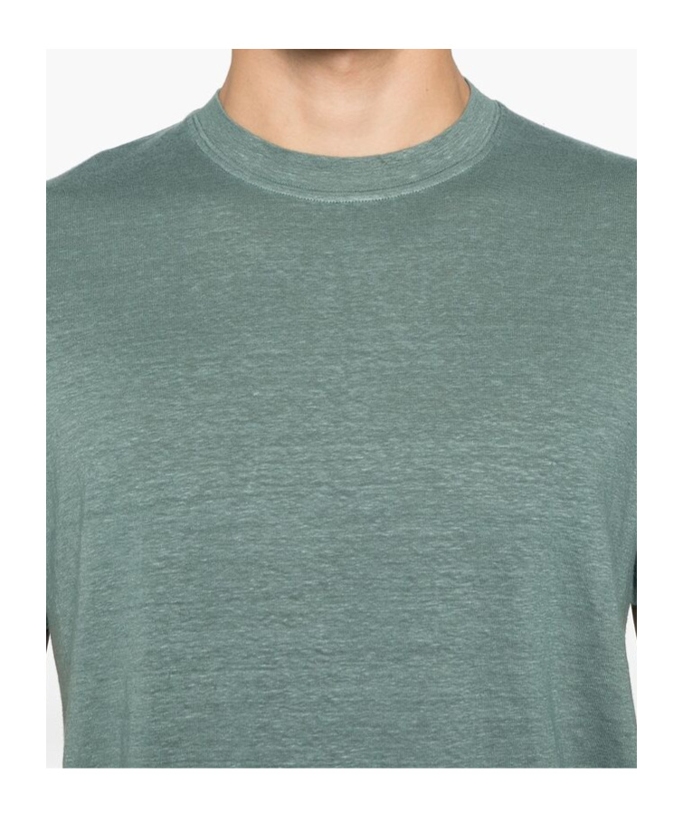 Fedeli Open-necked Black Shirt In Green