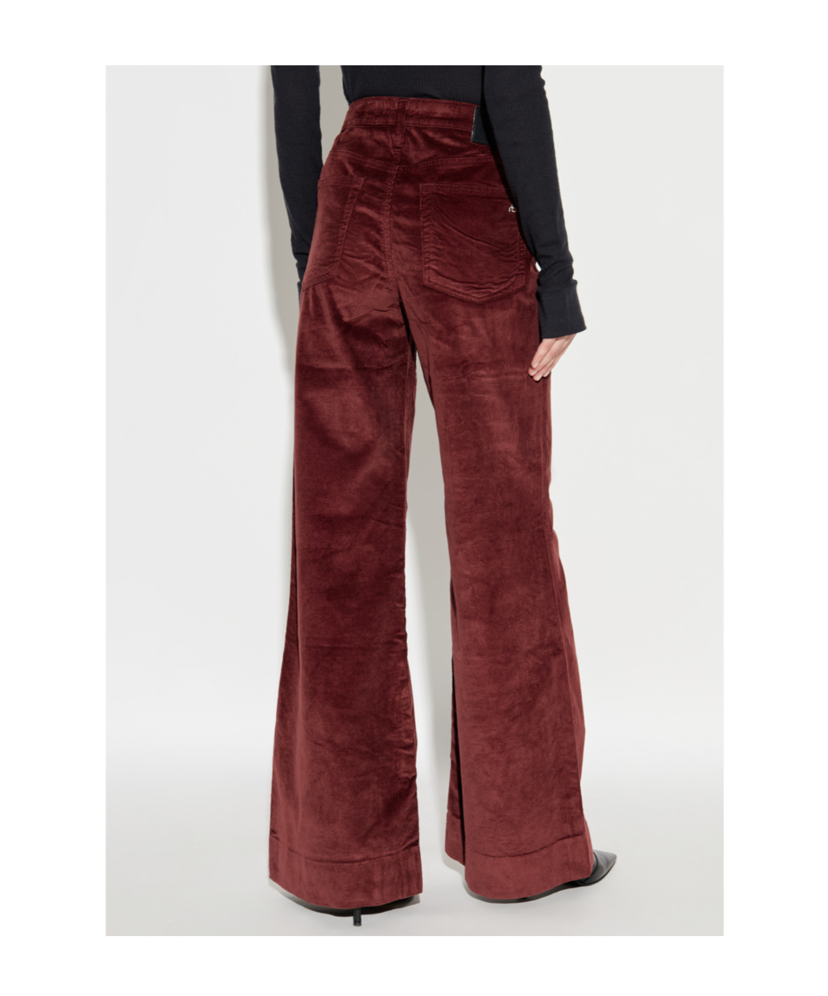 Rag & Bone Corduroy Flared Pants In Burgundy