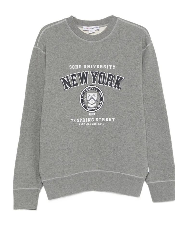 Apc Graphic-print Sweater In Gray