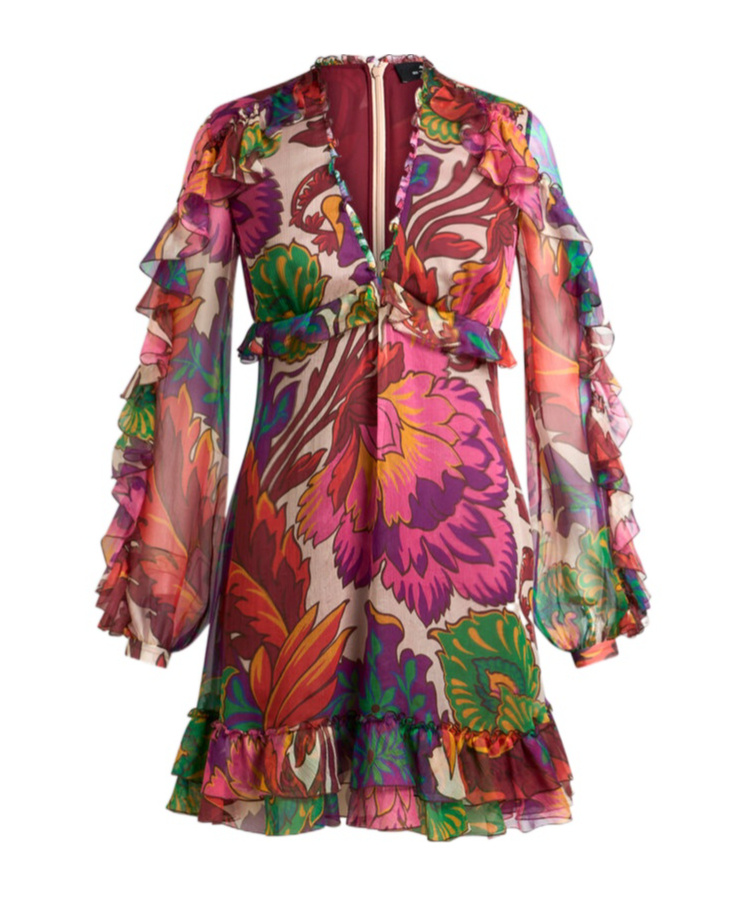 Etro Mini Dress With Maxi Floral Print In Multicolour