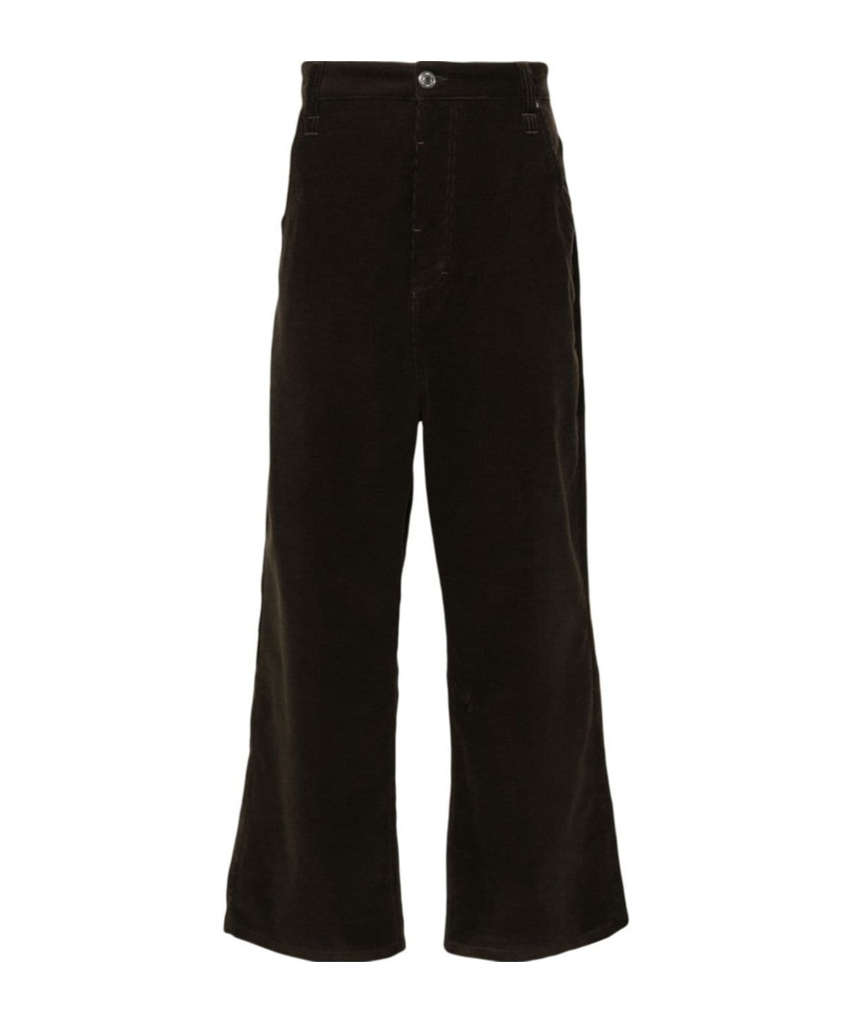 Shop Ami Alexandre Mattiussi Ami Paris Corduroy Logo Patch Straight-leg Trousers In Black