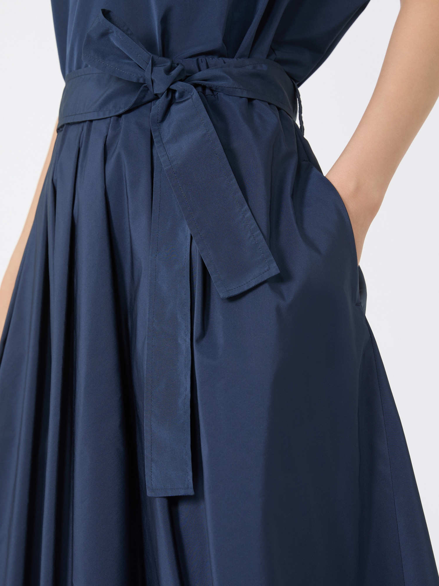 Weekend Max Mara Taffeta Tie-belt Midi Skirt In Blue
