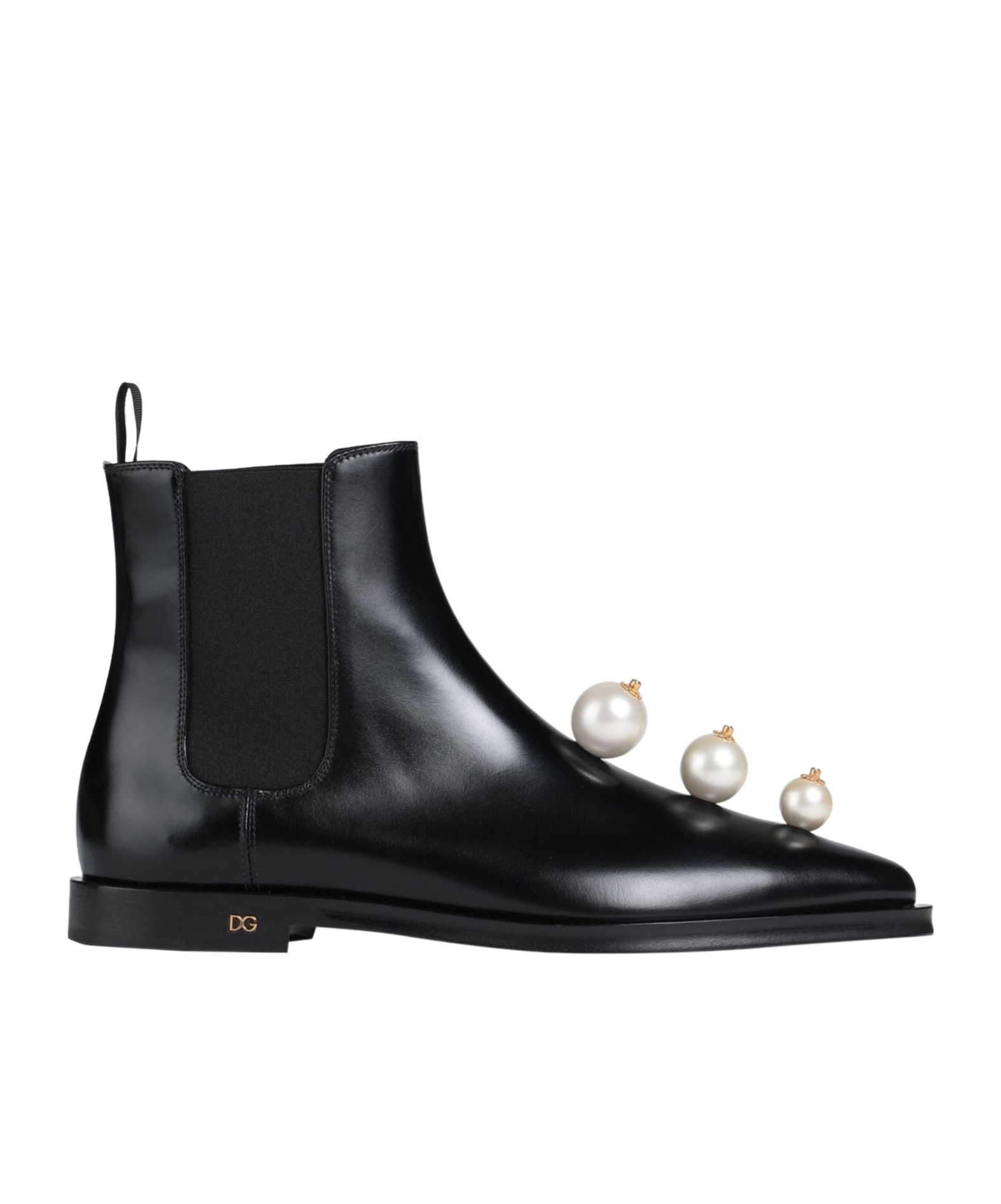 Dolce & Gabbana Minimalist Cowhide Slippers In Black
