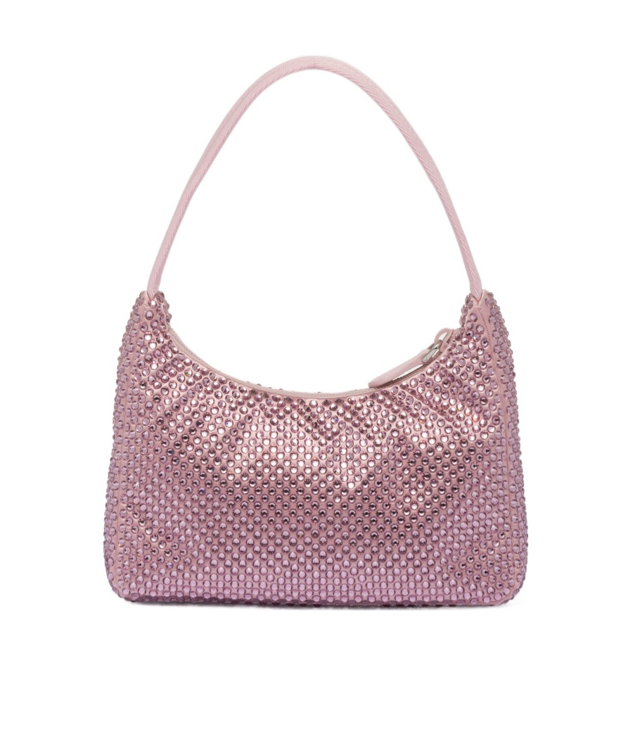 Prada Re-edition 2000 Crystal-embellished Mini Bag In Pink