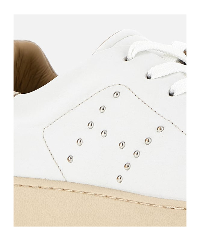 Hogan Leather Sneakers With Suede Toe In White