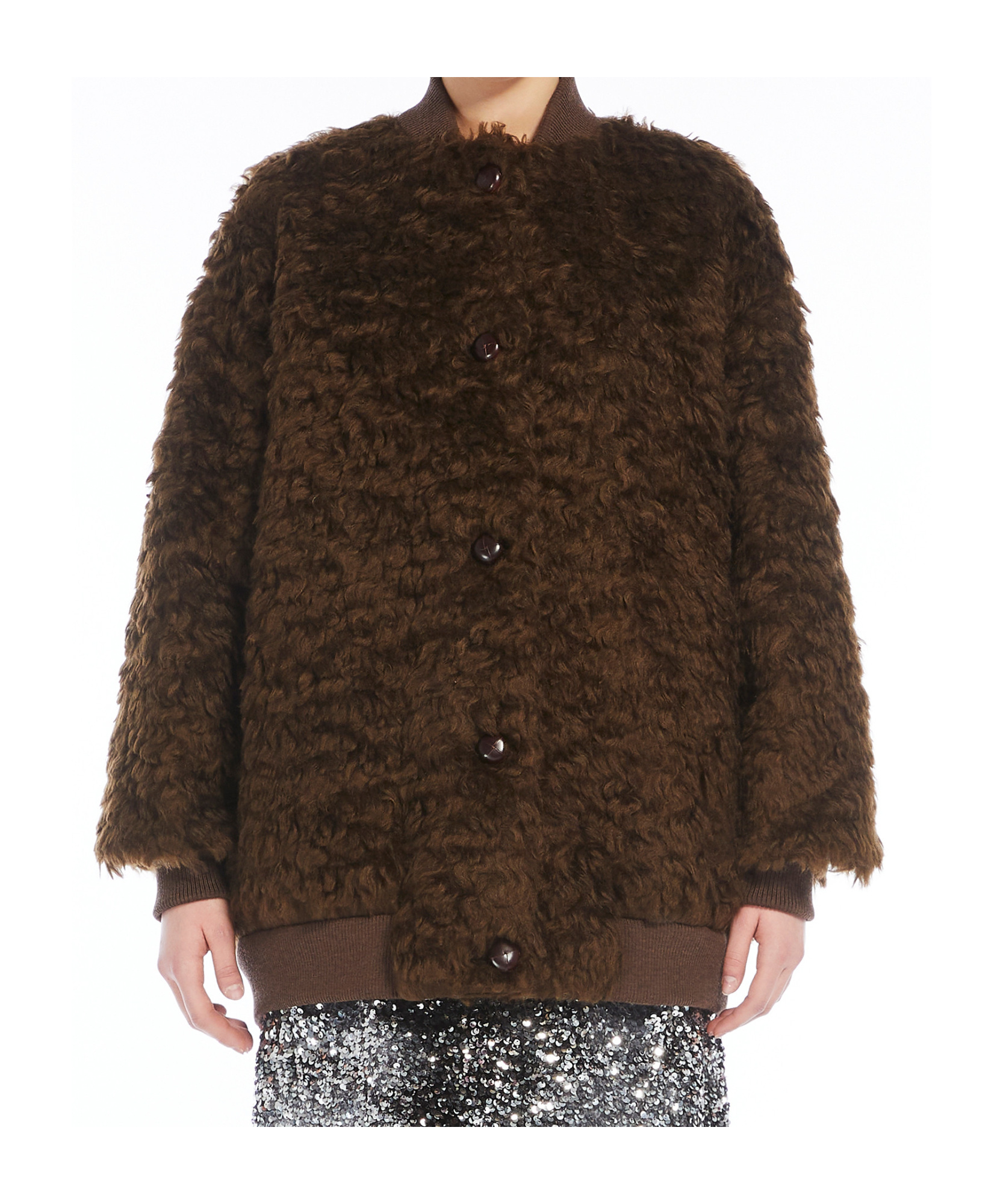 Weekend Max Mara Women's Teddy Agiate Bomber Jacket In Brown