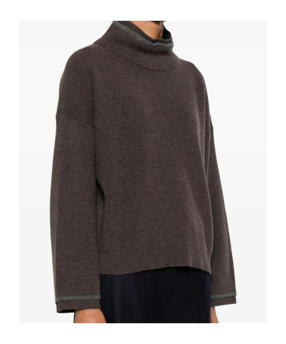Brunello Cucinelli Cashmere Turtleneck Sweater In Brown