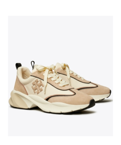 Tory Burch Logo Sneakers In Nude