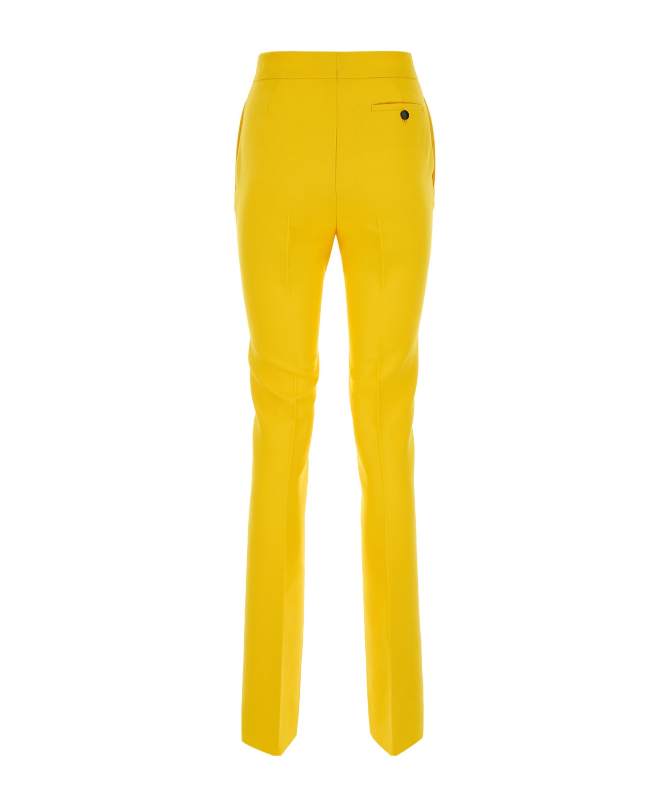 Ferragamo Tailored Wool Slim Pants In Yellow
