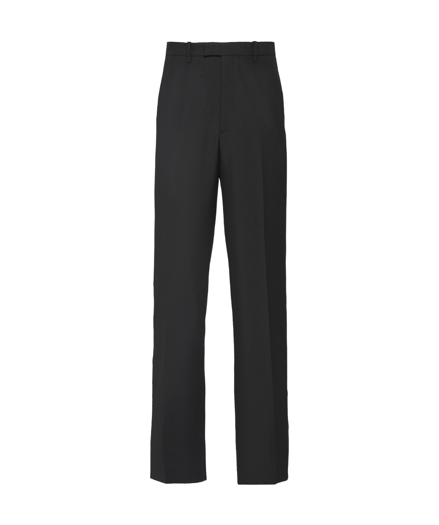 Prada Side-stripe Pressed-crease Wide Trousers In Black