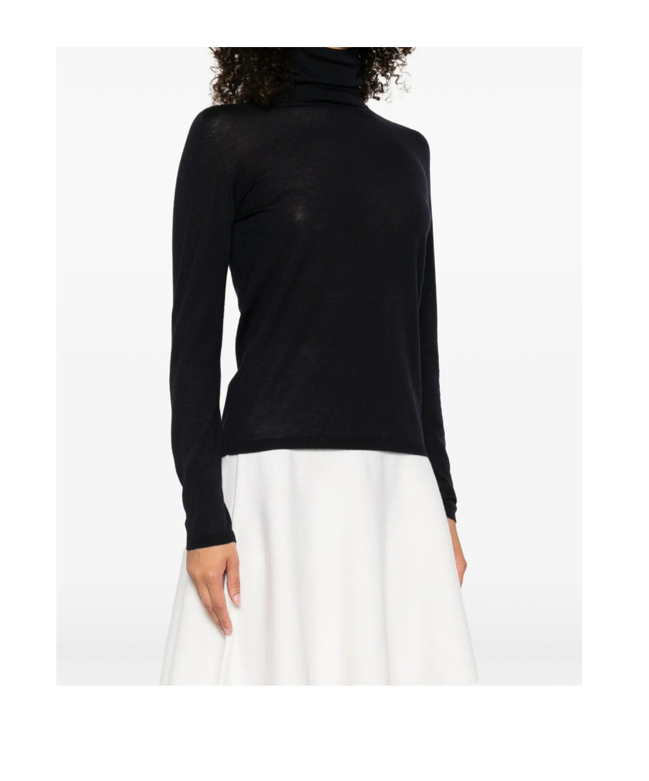 Max Mara Turtleneck Virgin-wool Sweater In Black