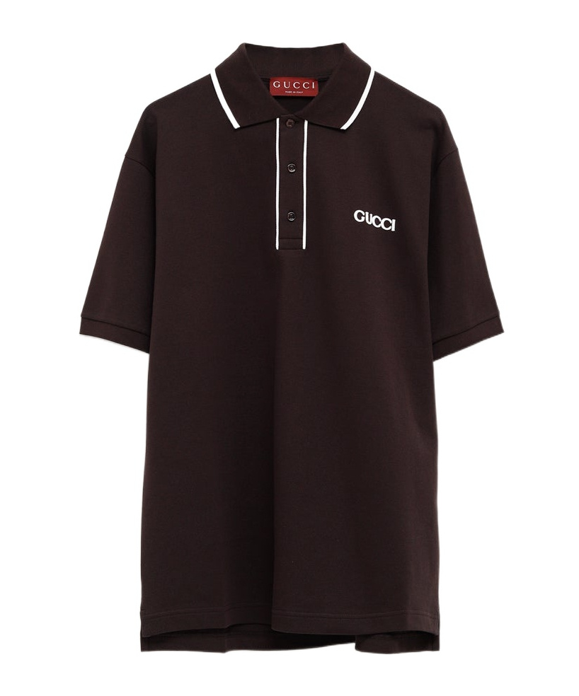 GUCCI LOGO-PATCH POLO SHIRT