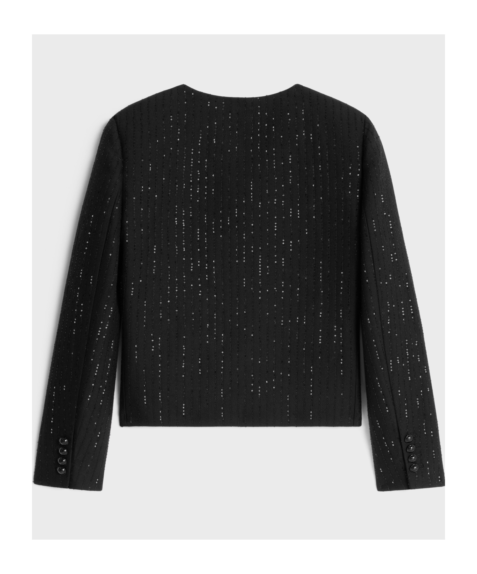 Celine Long-sleeved Wool Casual Jacket In Black