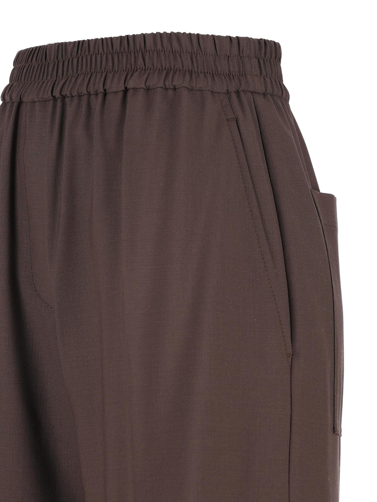 Brunello Cucinelli Elastic Waist Casual Pants In Brown