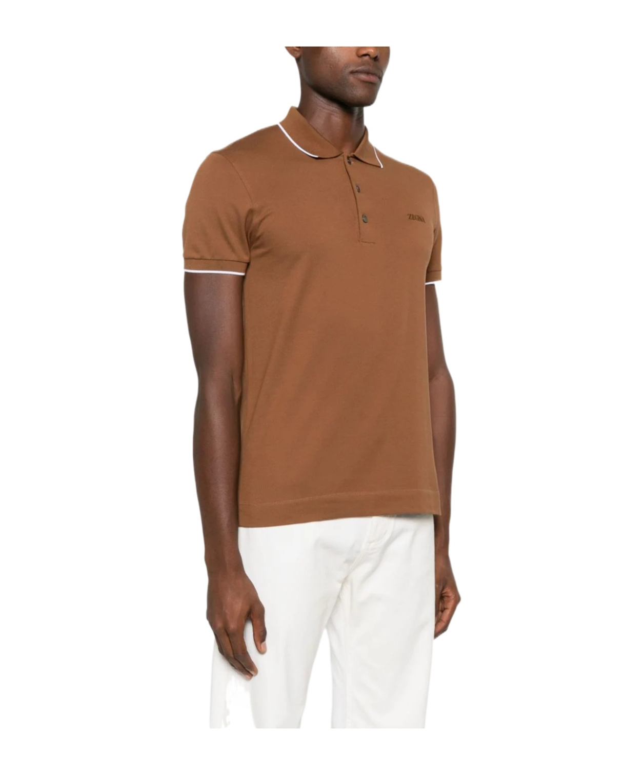 ZEGNA LOGO-EMBROIDERED POLO SHIRT