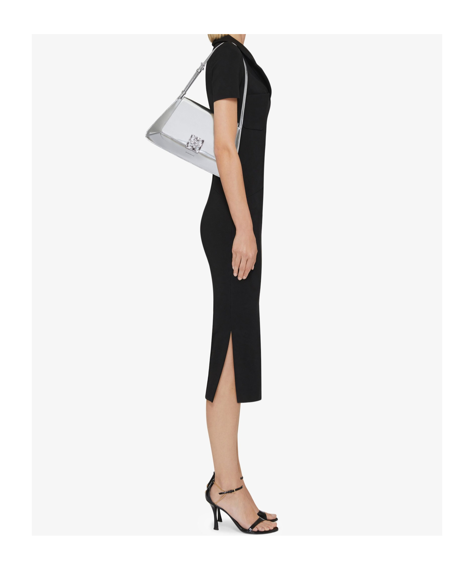 Givenchy 4g Liquid Shoulder Bag In Gray