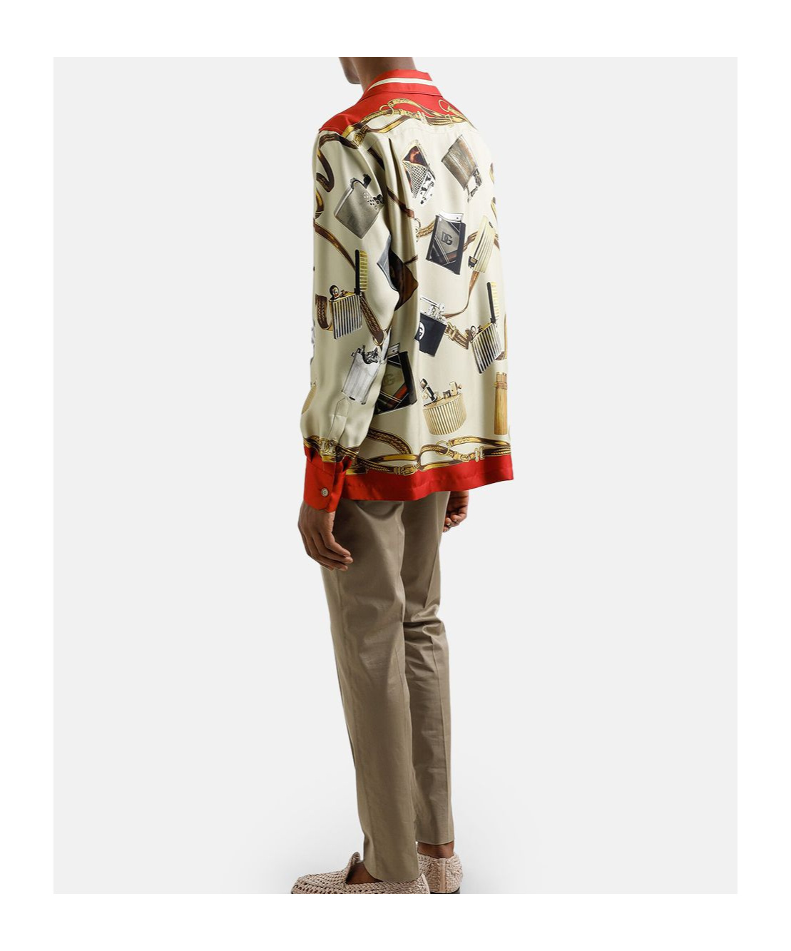 Dolce & Gabbana Stretch Cotton Trousers With Embroidered Logo In Gray