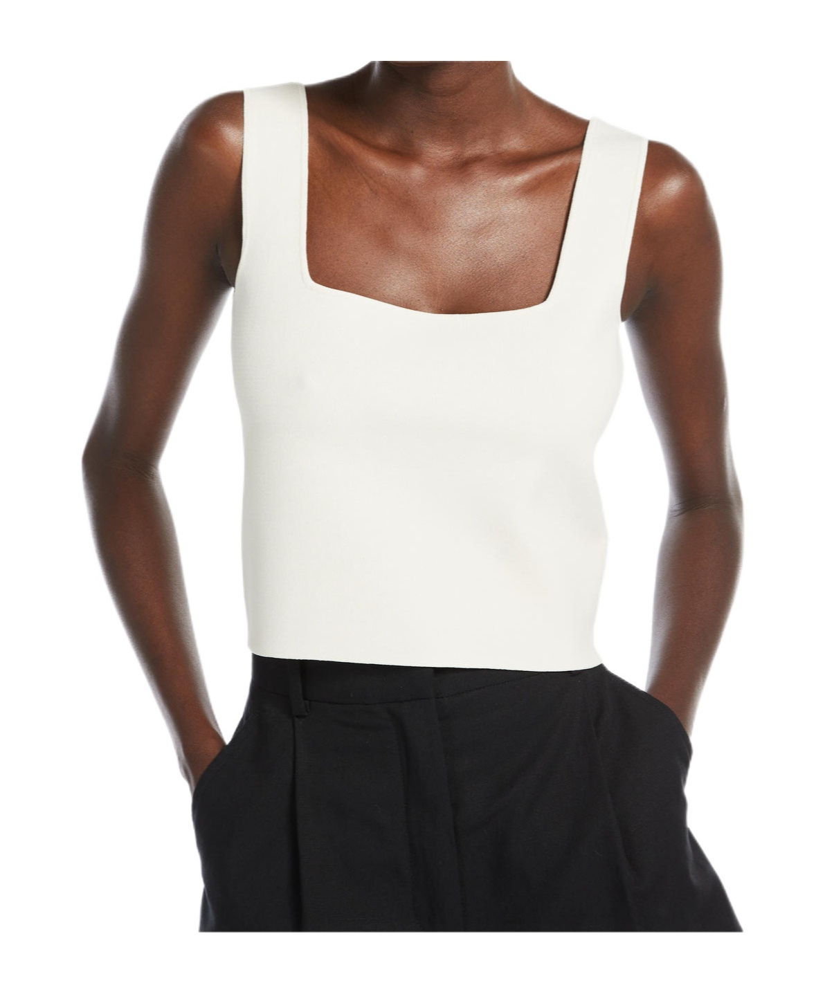 Shop Weekend Max Mara Jacquard Viscose Crop Top In White