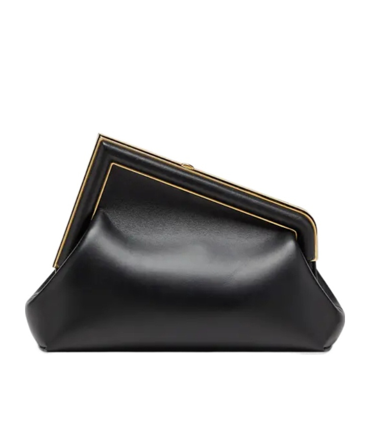 Fendi Small First Clutch Bag In Black