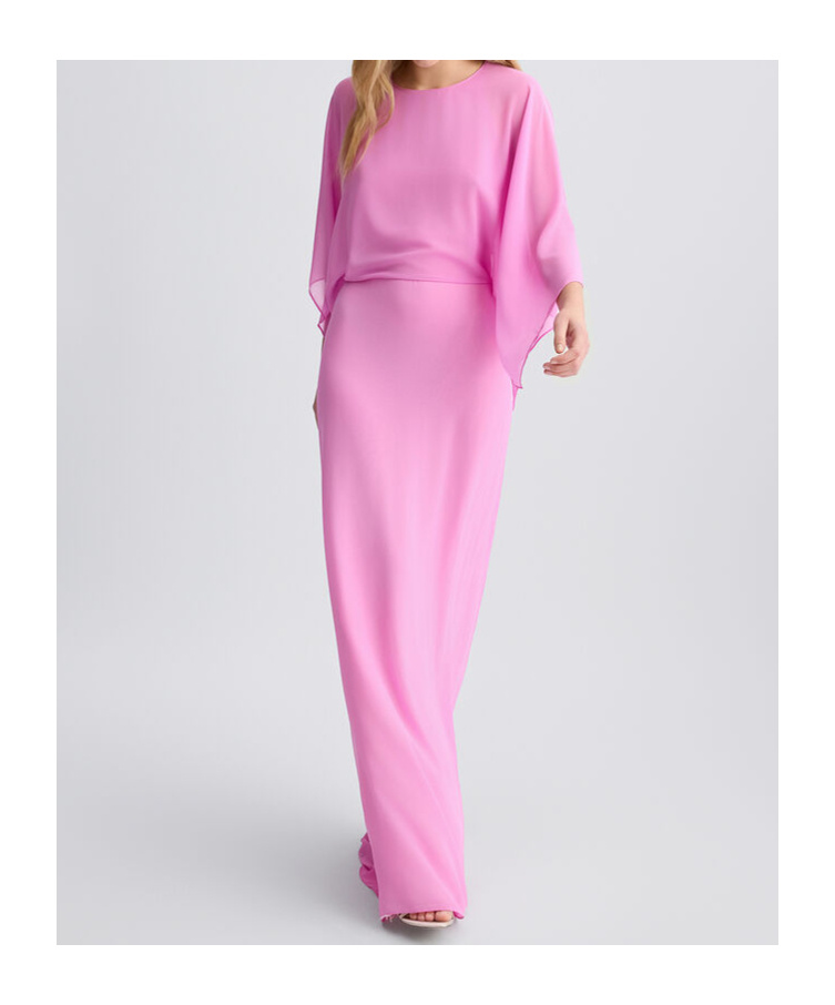 Liu •jo Liu Jo Maxi Dress With Draped Sleeves In Pink