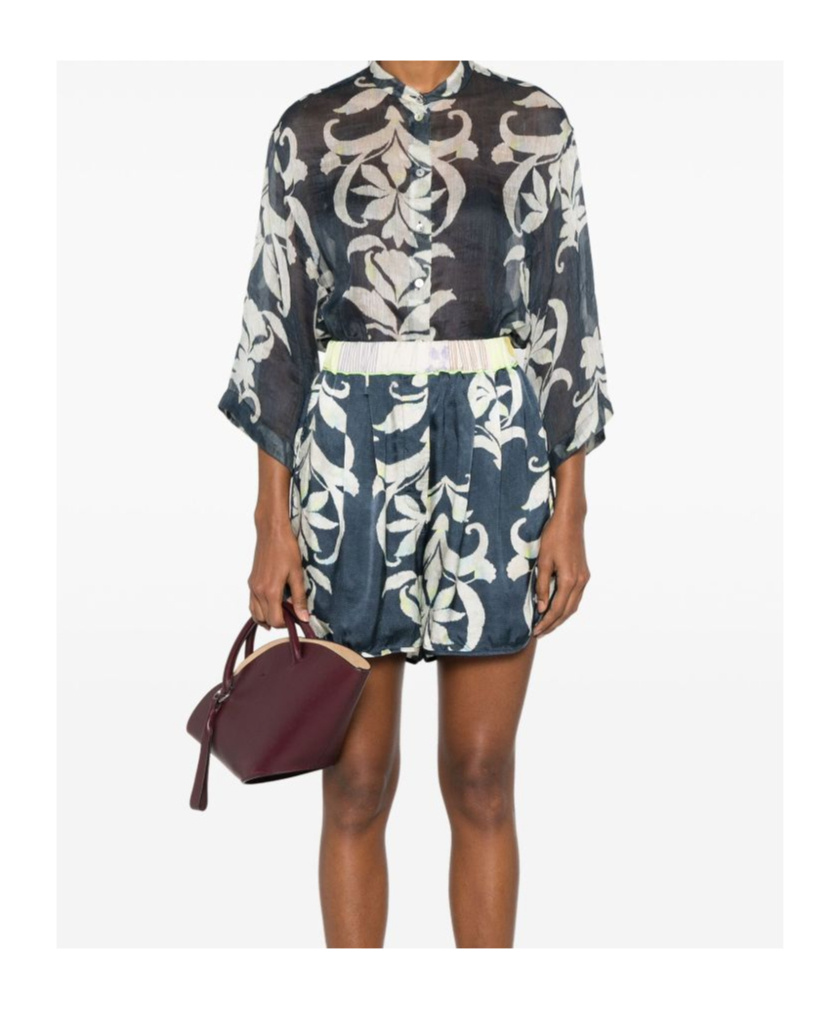 Shop Forte Forte Patterned Button-up Shirt In Blue