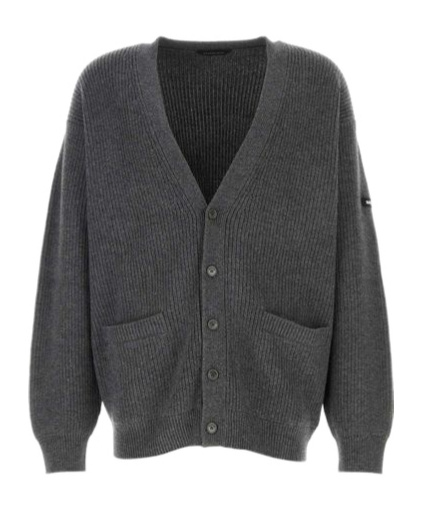 Balenciaga Button-up Knit Cardigan In Black